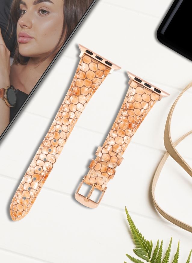 Apple Watch Crop Women Leather Strap - Yellow