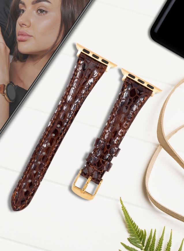 Apple Watch Crop Women Leather Strap - Brown