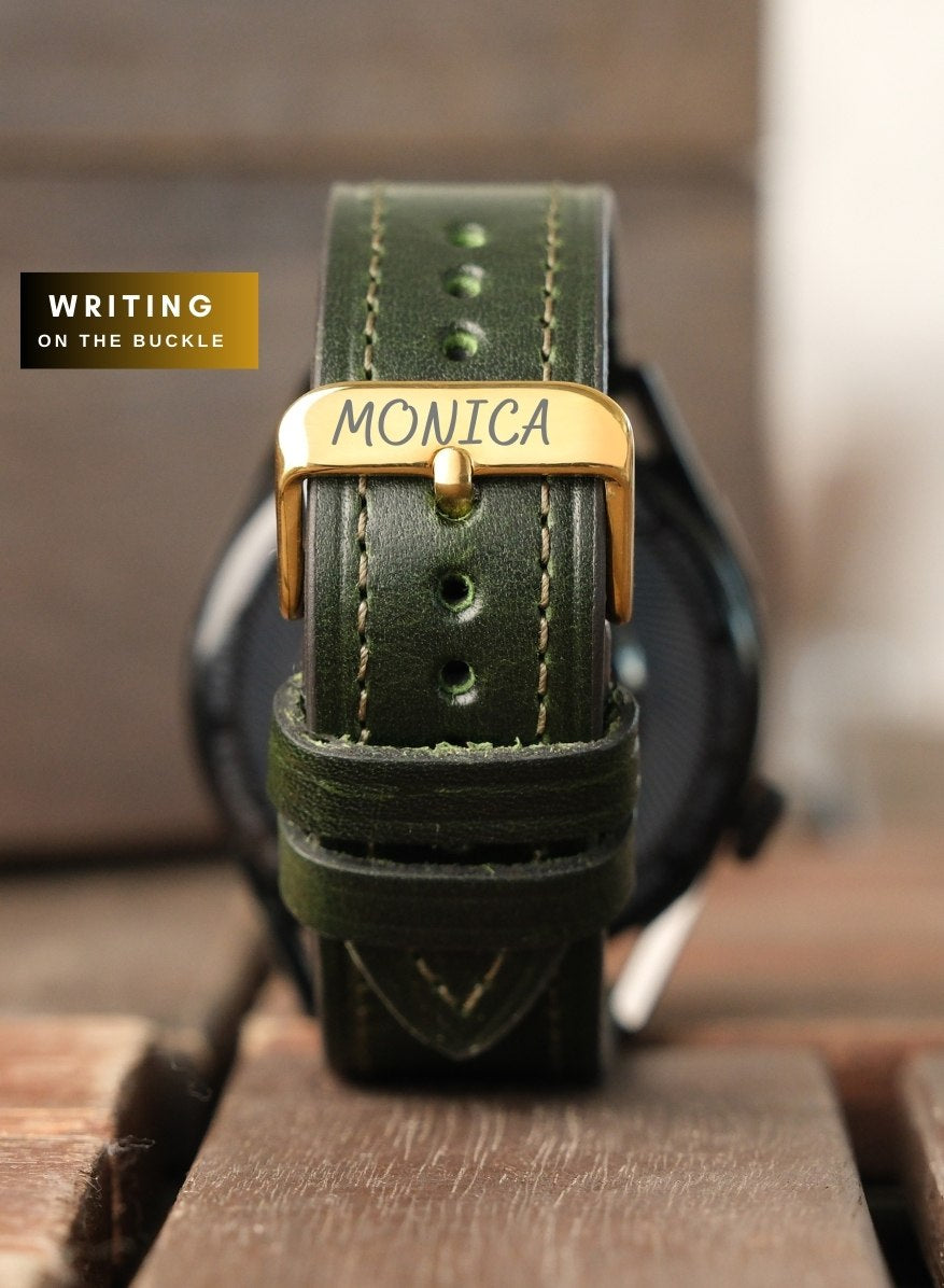Classic Watch Buttero Leather Strap - Green