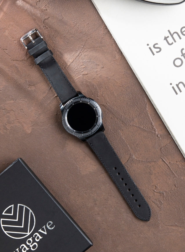 Garmin Watch Crazy Leather Strap - Black