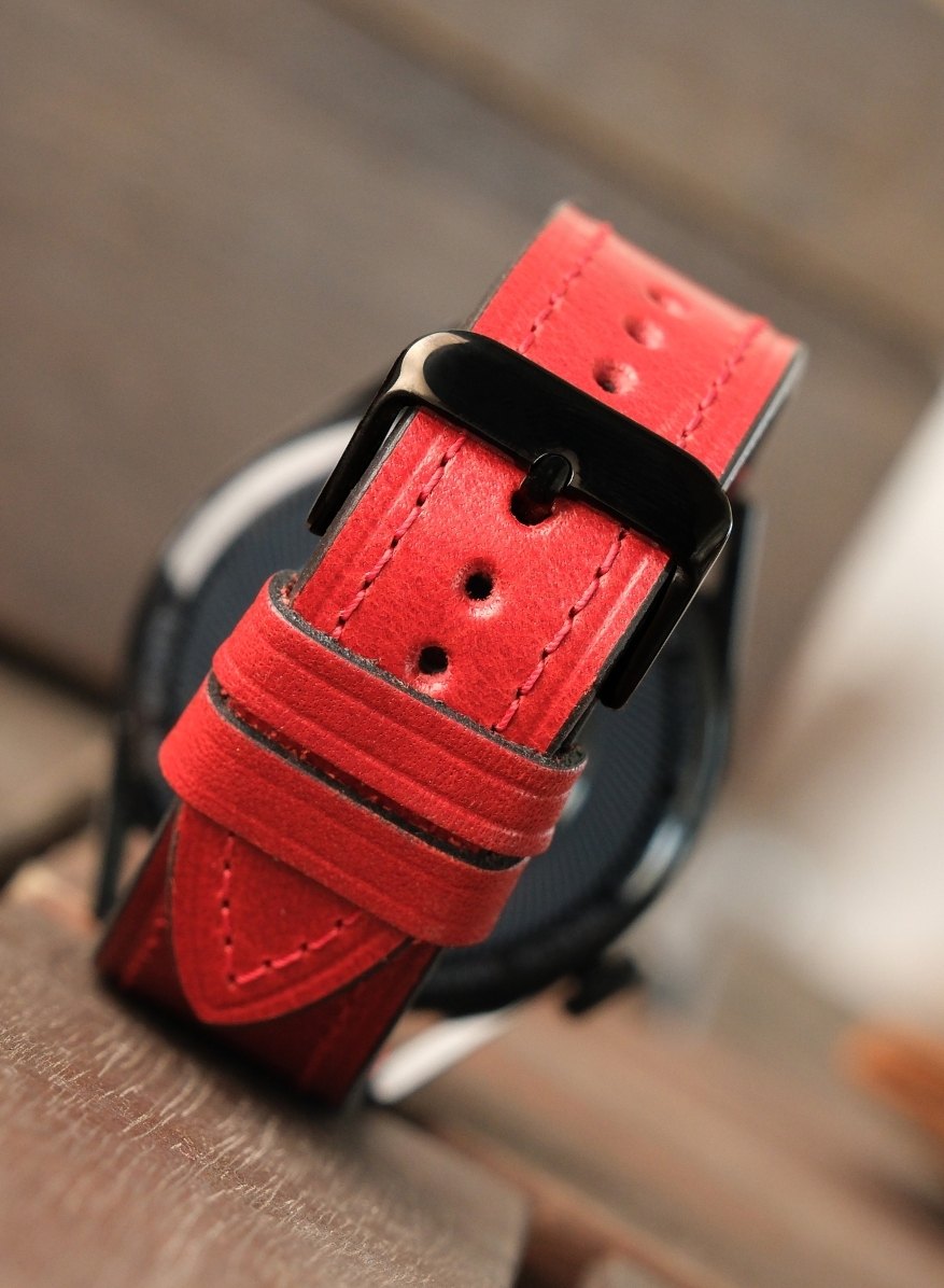 Classic Watch Buttero Leather Strap - Red