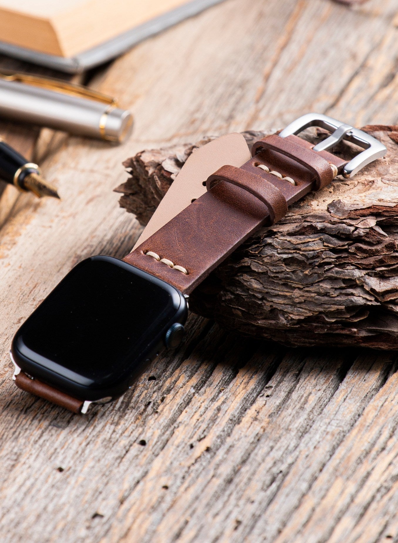 Apple Watch Musap Leather Strap - Brown