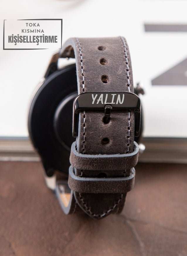 Garmin Watch Crazy Leather Strap - Gray