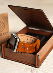 Three Ropes Genuine Leather Apple Watch Strap - Camel