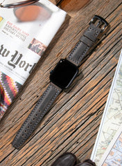 SamCrazy Genuine Leather Apple Watch Strap - Gray - VAGAVE