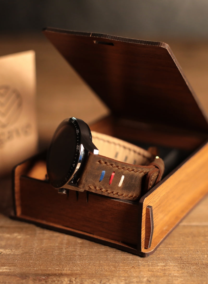 Classic Watch Three Ropes Leather Strap - Brown