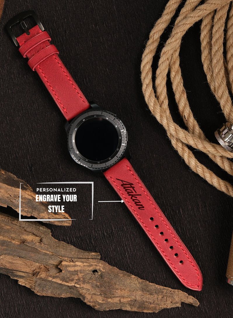 Garmin Watch Tiana Leather Strap - Red