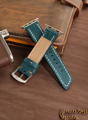 Pueblo Genuine Leather Apple Watch Strap - Blue - VAGAVE