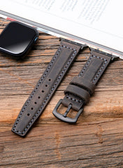 SamCrazy Genuine Leather Apple Watch Strap - Gray - VAGAVE