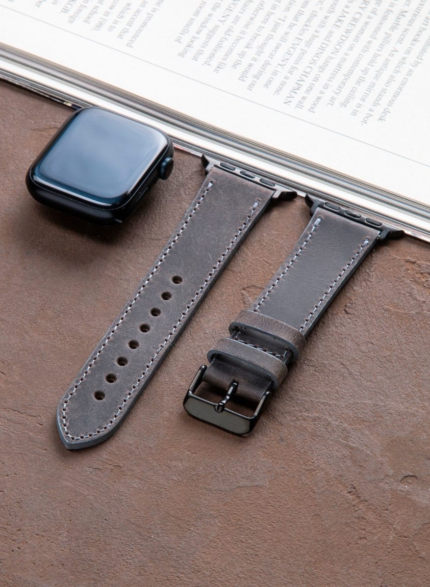 Apple Watch Crazy Leather Strap - Gray