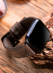 SamCrazy Genuine Leather Apple Watch Strap - Gray - VAGAVE