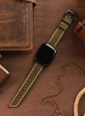 Pueblo Genuine Leather Apple Watch Strap - Green - VAGAVE