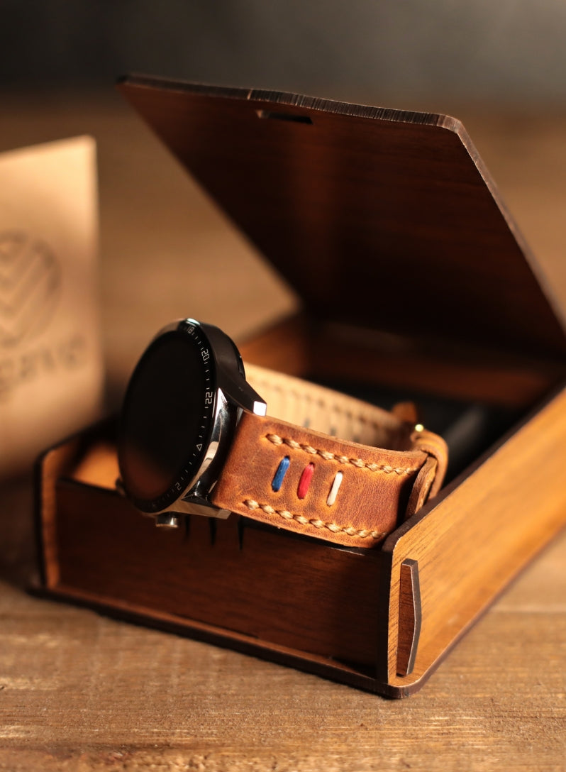 Classic Watch Three Ropes Leather Strap - Camel