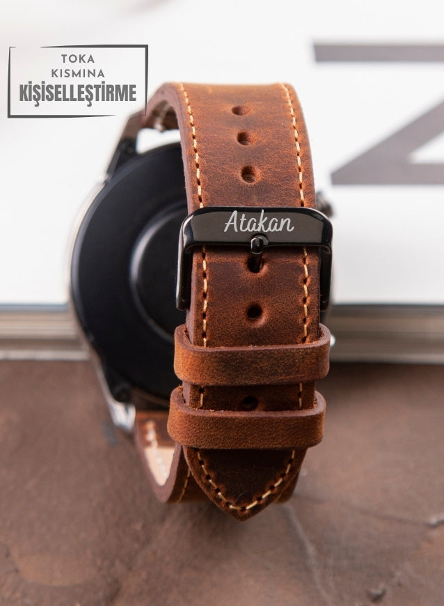 Garmin Watch Crazy Leather Strap - Tan