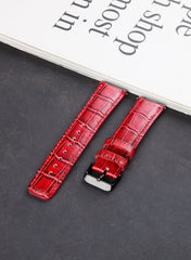 Croco Genuine Leather  Huawei Watch Strap - Red - VAGAVE