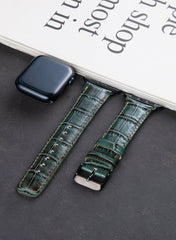 Croco Genuine Leather Apple Watch Strap - Green - VAGAVE