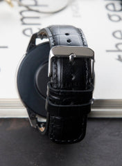 Croco Genuine Leather  Samsung Watch Strap - Black - VAGAVE