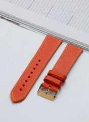 Safiano Genuine Leather Unisex Huawei Watch Strap - Orange - VAGAVE