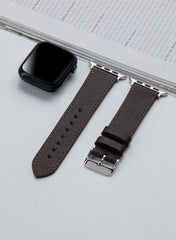 Safiano Genuine Leather Unisex Apple Watch Strap - Brown - VAGAVE