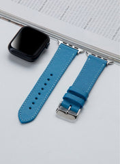 Safiano Genuine Leather Unisex Apple Watch Strap - Blue - VAGAVE